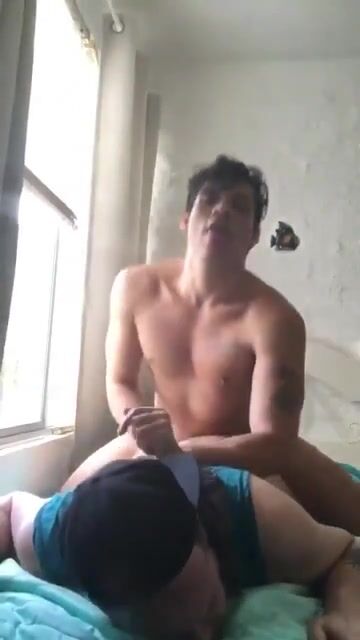Spit-soaked twink's raw bareback cock ride