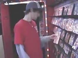 Boy caught fun in a porn store