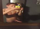 Gay cock selfie: boy cums on iphone