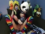 Twink slams stuffed toy hard