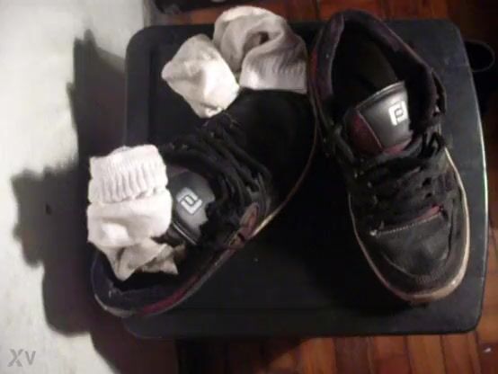 Boy jerks over sox n sneakers
