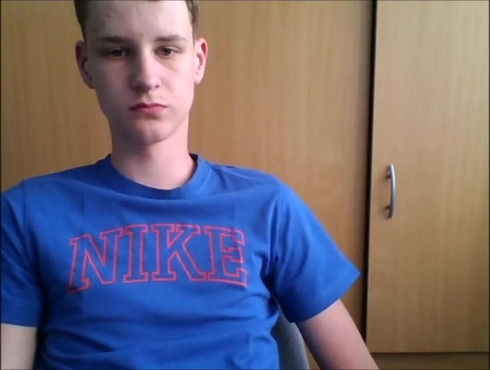 Boy jerks off and shoots cum on his face