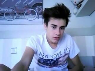 Cute boy masturbates hard on cam