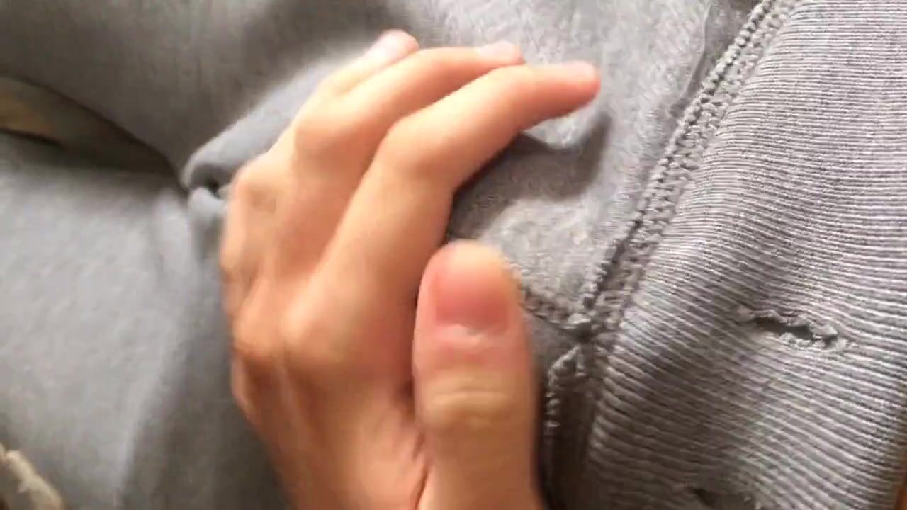 Closeup twink cum shoots on body