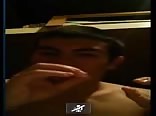 Young boy exposes his hard dick