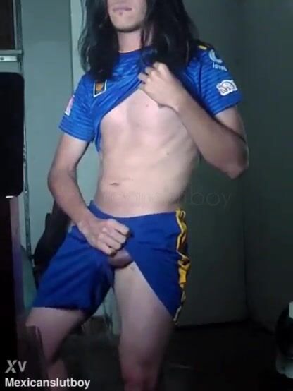Football boy exposes his dick