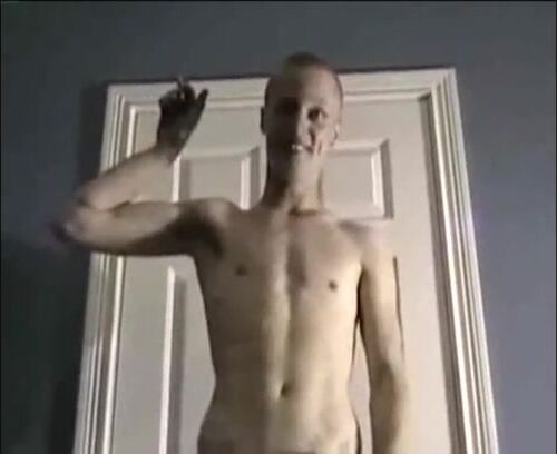Twink skateboarder strokes cock on cam