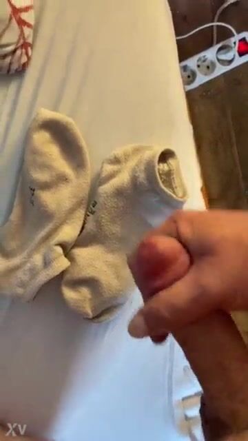 Sock twink cums hard for daddy