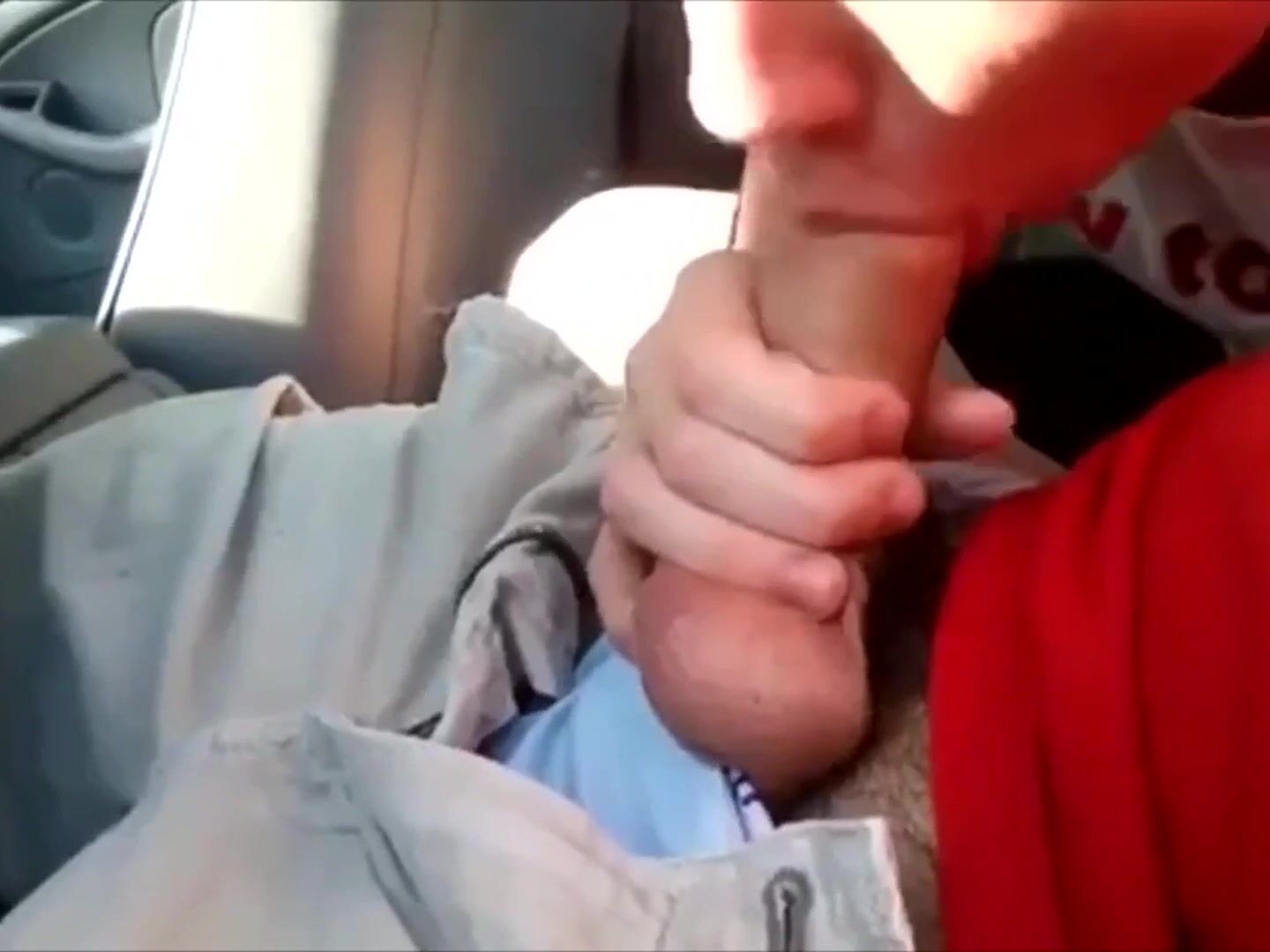 Hot boy sucks older friend's cock in car