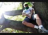 Woods wank with horny boy