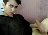 Big cock boy creams through mesh