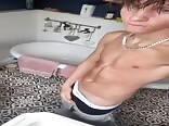 Twink boy takes man's hard cock