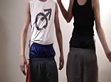 Boys dancing in shiny nike trackies and adidas shorts