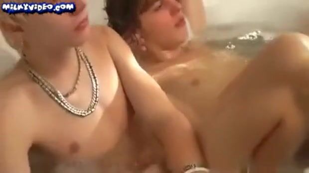 Twinks bareback steamy bathroom cock fun