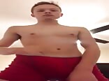 Boys porn unloads his cum without a smile