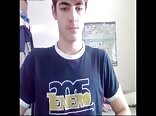 Straight girl convinces twink to jerk his cock on cam