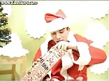 Christmas twink brian takes daddy's bareback cock