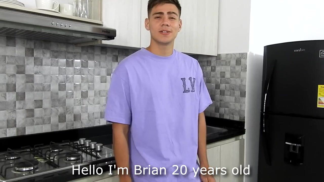 Solo wonder guy brian strokes his cock