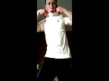 Brit twink wanks his cock and cums