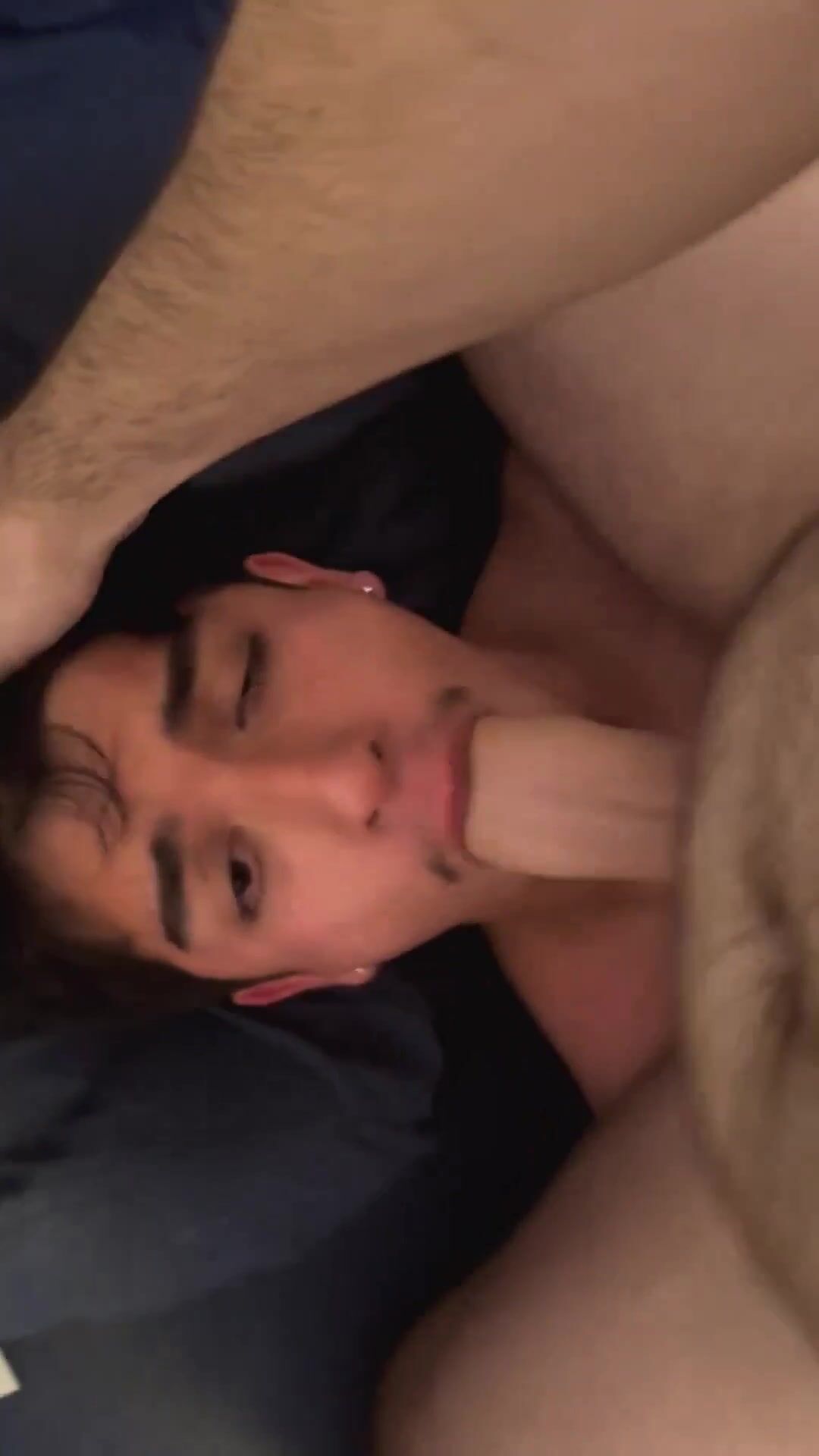 Bro needed throat massage help so i gave him my cock