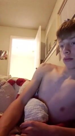 Bros shoots his cum while buddy in the room