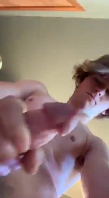 Bushy haired blond twink jerks & cums 211