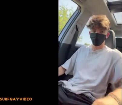 18yo twink rides daddy cock bareback in car