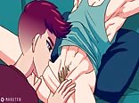 Uncut teen cartoon boy slurps under 4skin, sucking cock