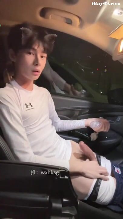 Cute chinese twink jerking his cock in car yewandexin 2025