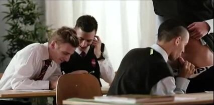 Schoolboys colleague cock action