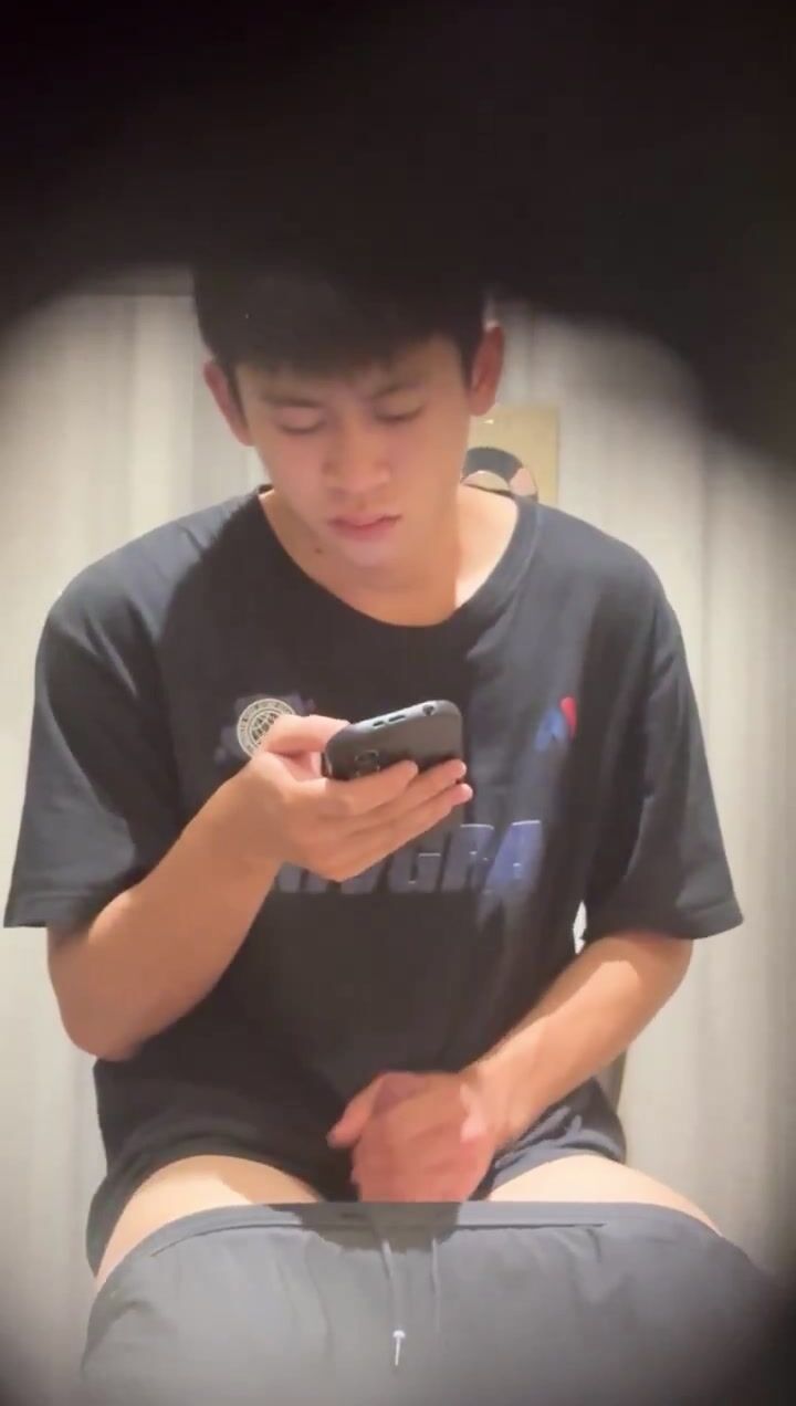 Spying on college boy jerking