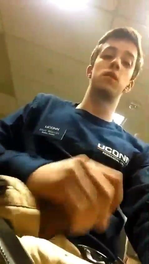 College twink cums at desk