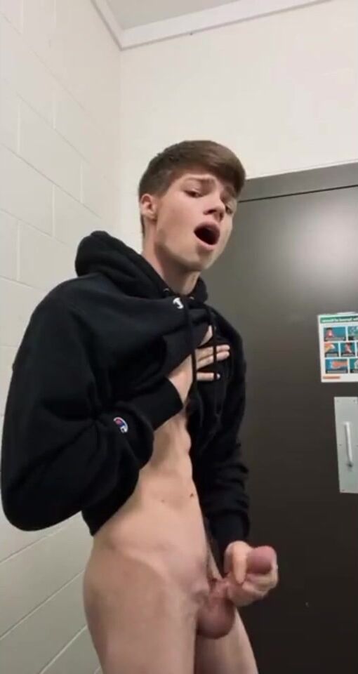 Black hoodie hunk connor strokes his cock