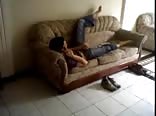 Hot twink tag team sex on couch