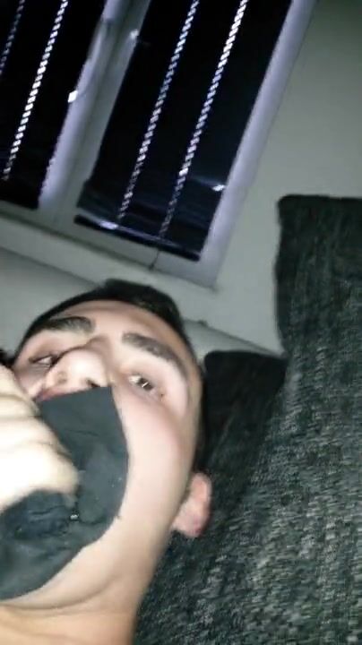 Cumming in my sleeping friend's sock