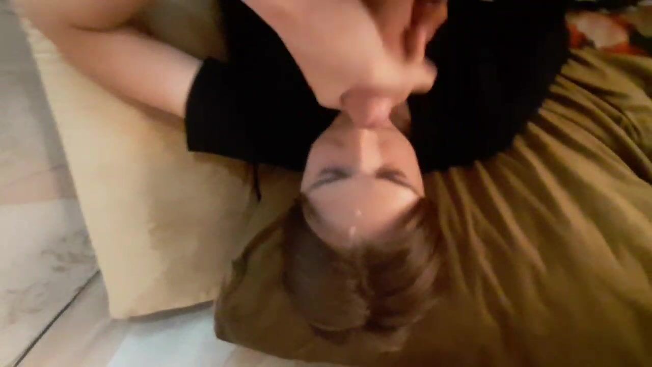 Cum on his friend's face