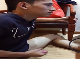 Cum spills on the house floor