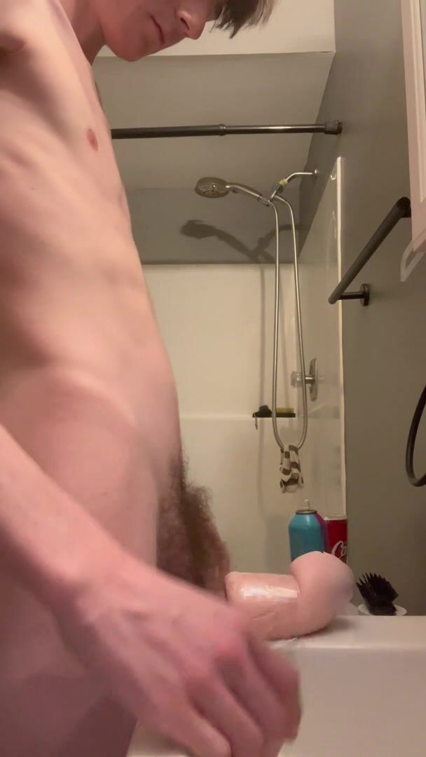 Cumming in the bathroom sink