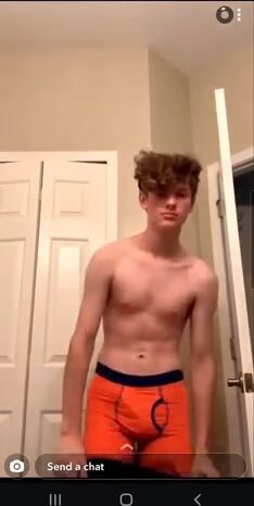 Hot curly guy strips horny
