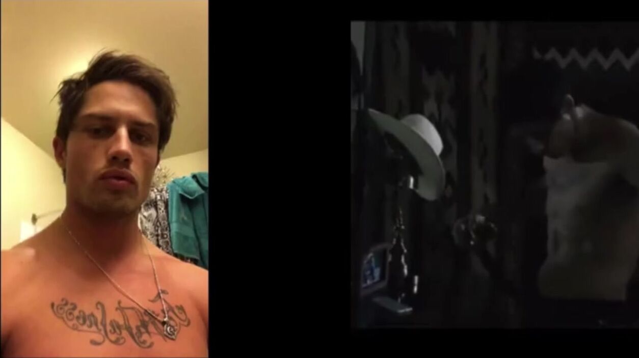 Adorável modelo cowboy americano jo exibe-se