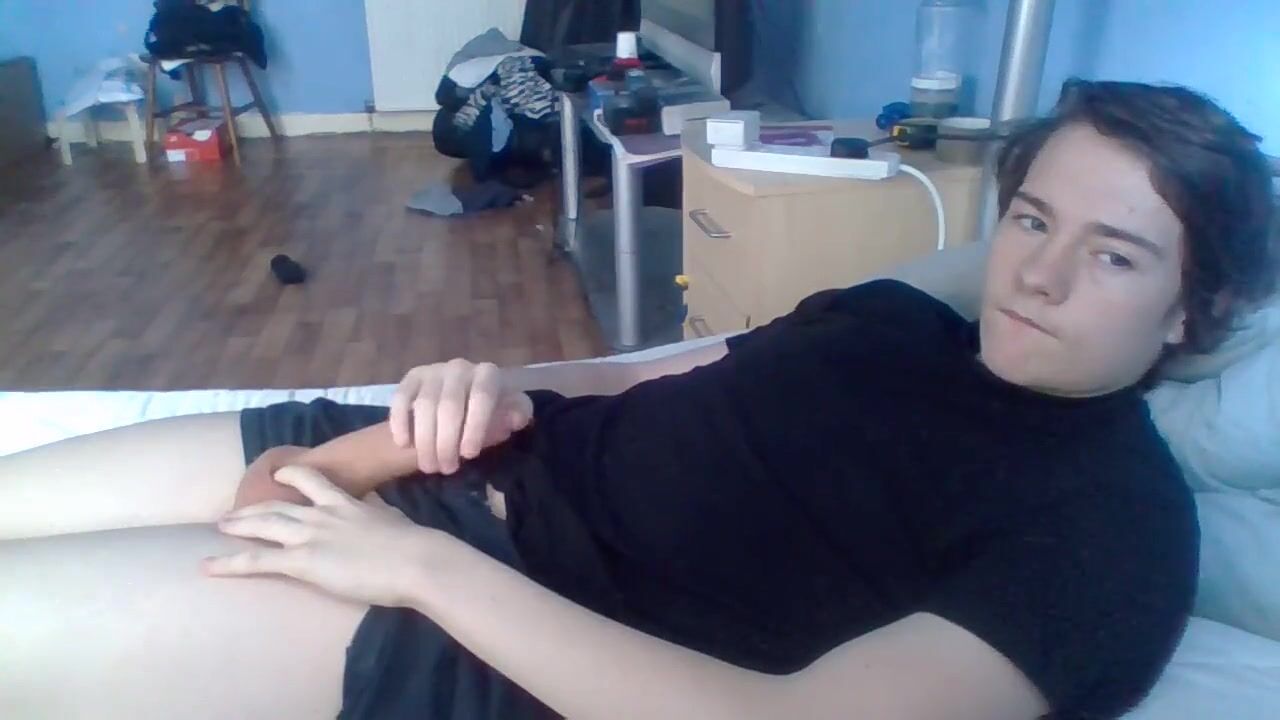 Cute big cock jas cumming on t shirt