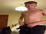 Blond boy shows off his gorgeous cock