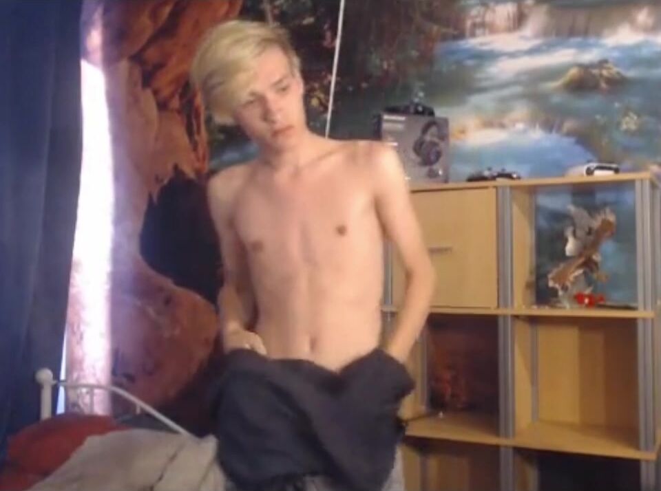 Cute blonde bedroom strip