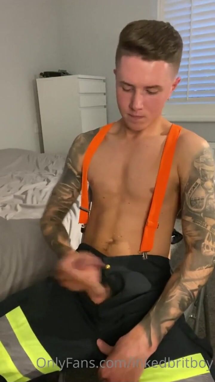 Blonde twink wanks hard cock