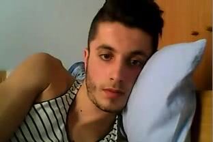 Cute cam roommate boy strokes his cock
