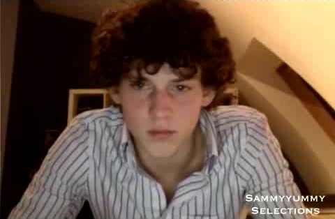 Cute curly haired twink wanks hard and cums extended