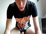 Dutch teen strokes hard cock on cam