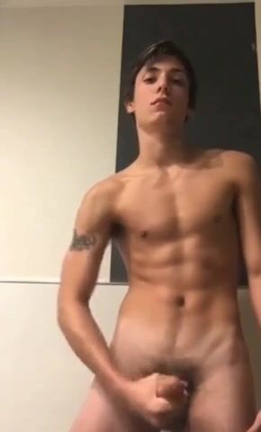 Cute fit big cock brunette jerking cumming off twinks porn