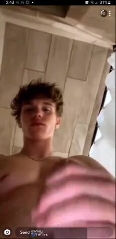 Fit twink jacking off in shower porn
