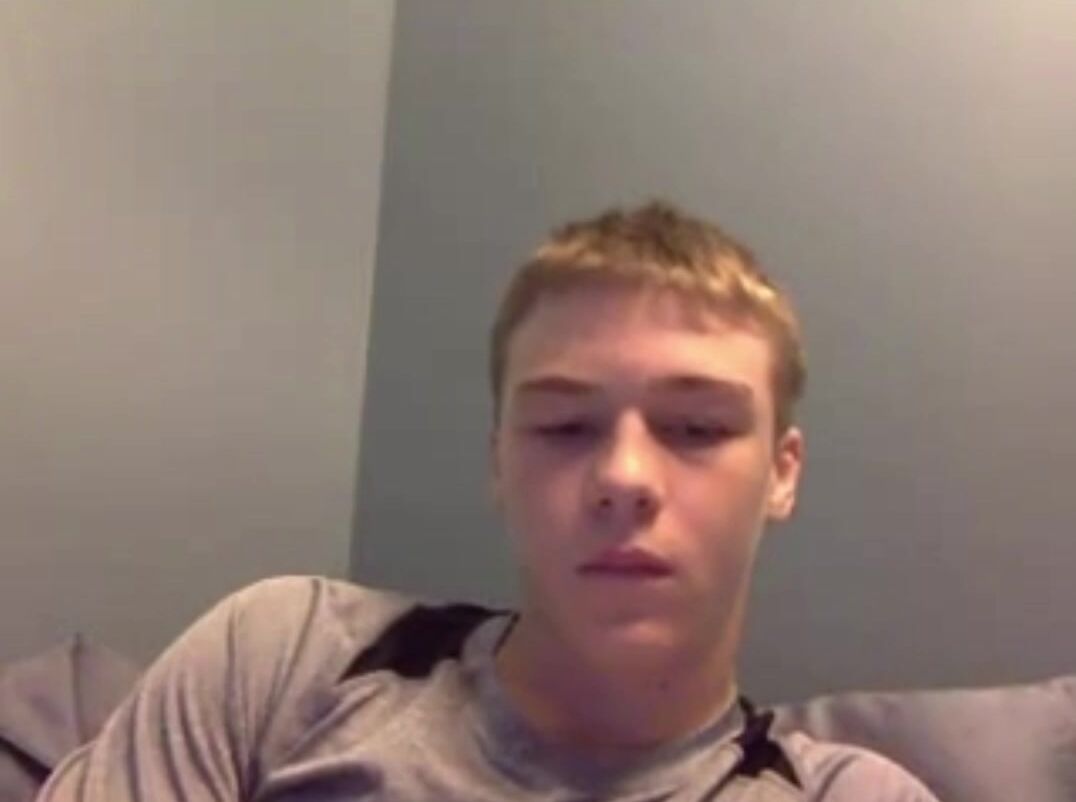 Cute lad displays hard cock and tight ass